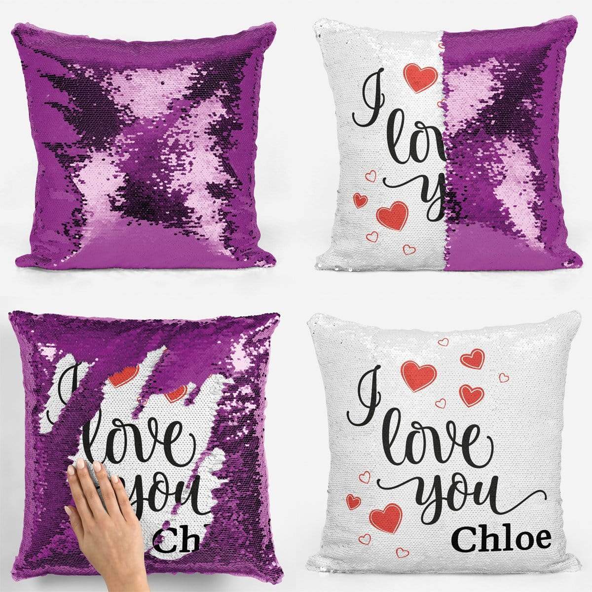 I Love You Sequin Magic Cushion